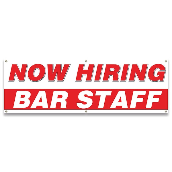 Signmission Now Hiring Bar Staff Banner Apply Inside Accepting Application Single Sided B-72-30199 - main